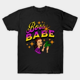 Funny Boss Babe Get Money Retro House Wife T-Shirt